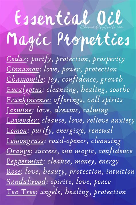 Magical properties of essential oils
